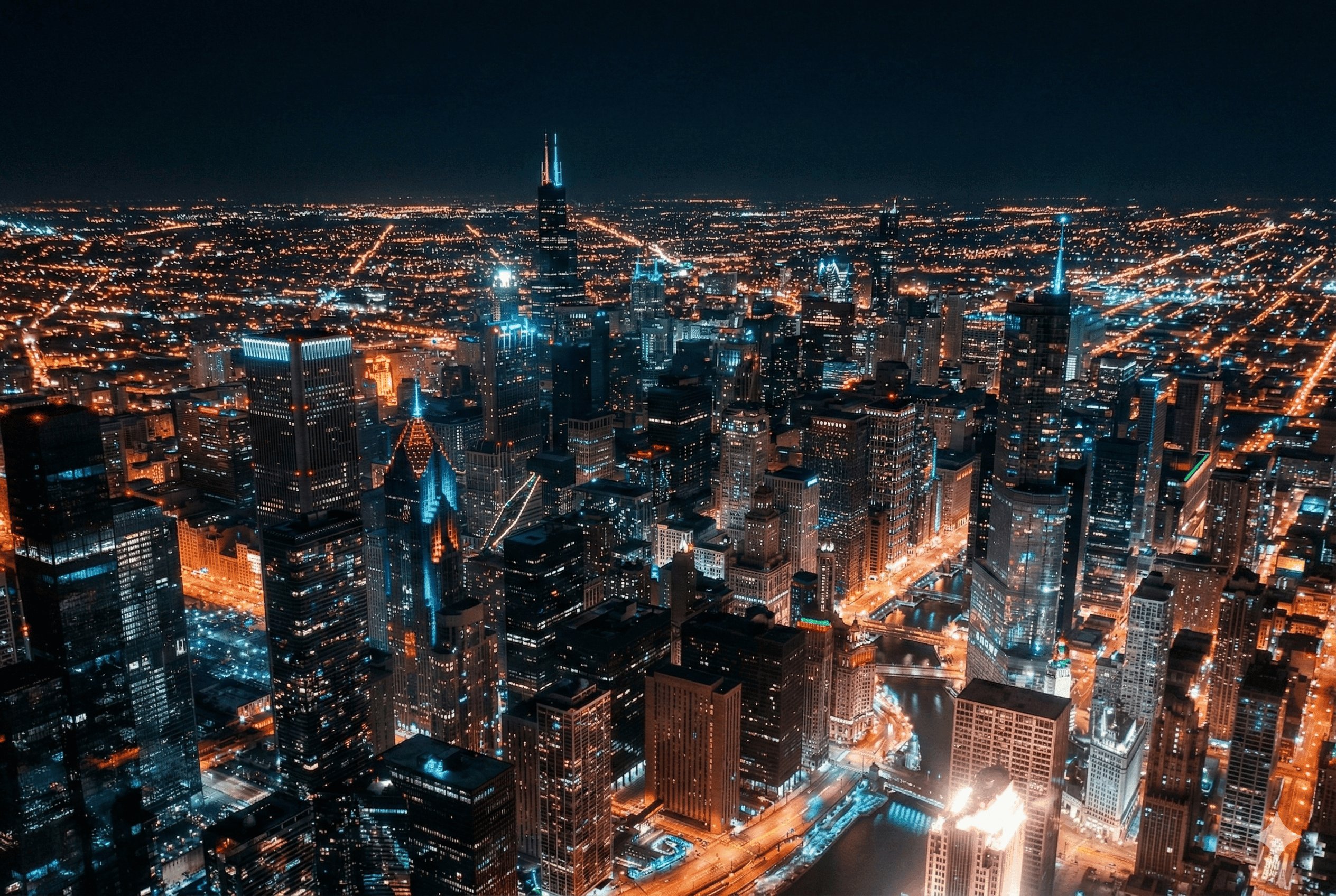 Mumbai city skyline at night